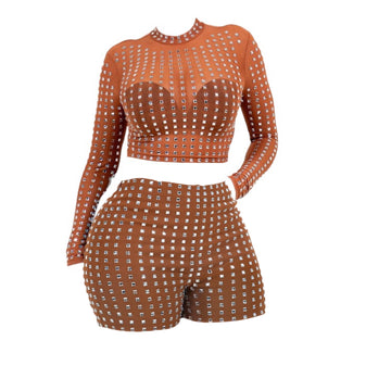 Mesh Rhinestone Top