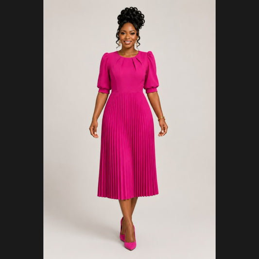 Abigail Pleated Midi Dress