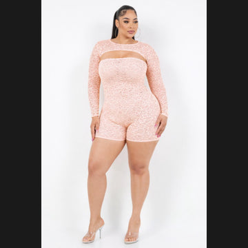 Heavenly Lace Romper Set (Plus Size)
