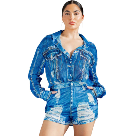 Chiffon & Shorts Set