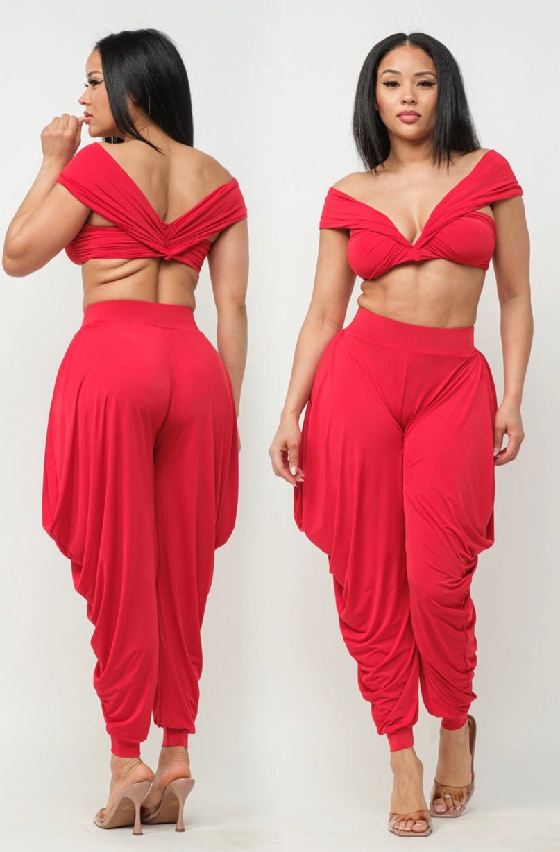 Nalani Pants Set (Red)