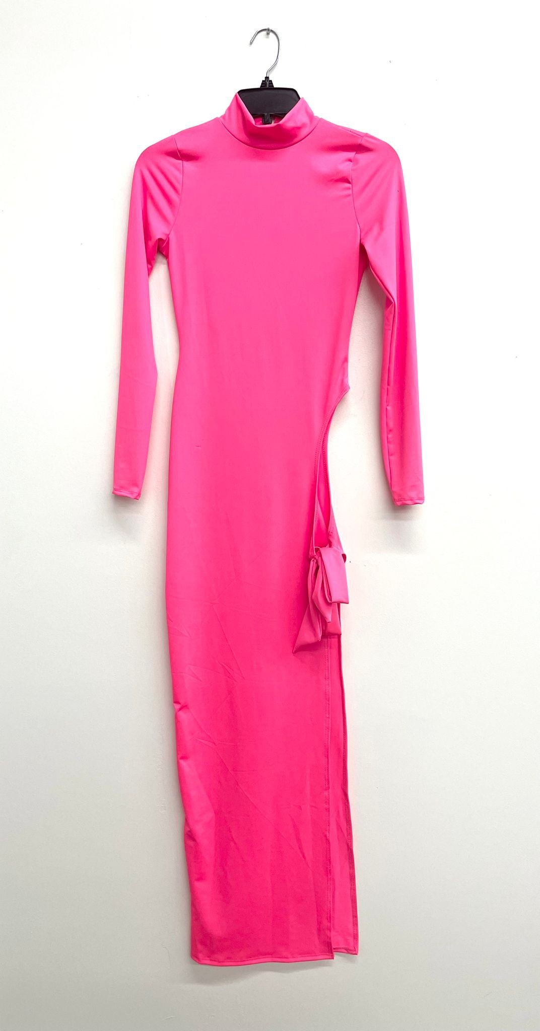 Vela Slit Dress (Neon Pink)