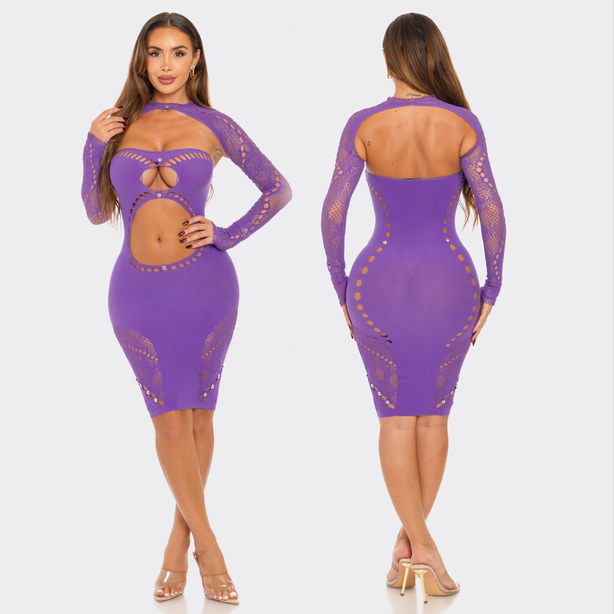 Josie Sheer Dress (Purple)